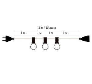 Светодиодная уличная гирлянда Ретро № 1 16 м 15 ламп