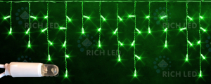 Светодиодная бахрома Rich LED 3х0.5 м белый резиновый провод, зеленая