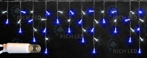 Светодиодная бахрома Rich LED 3х0.5 м белый резиновый провод,сине-белая