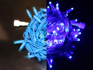 Светодиодная гирлянда Rich LED Нить 10 м, 220 В, герметичный колпачок, IP 65, постоянного свечения, соединяемая, двойная изоляция синяя, синий