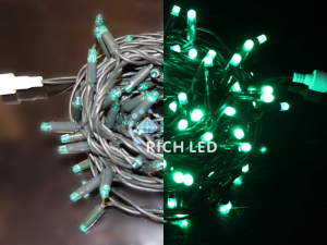 Светодиодная гирлянда Rich LED Нить 10 м, 220 В, герметичный колпачок, IP 65, постоянного свечения, соединяемая, двойная изоляция зеленая, зеленый