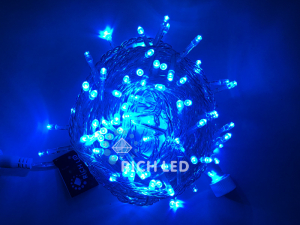 Светодиодная гирлянда Rich LED Нить 10 м, 24В, , соединяемая, постоянного свечения, прозрачный провод, синяя