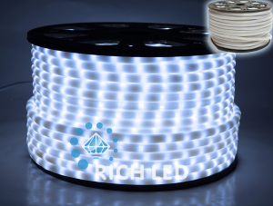 Светодиодный дюралайт Rich LED 2-х проводной, молочный матовый, 13 мм, белый